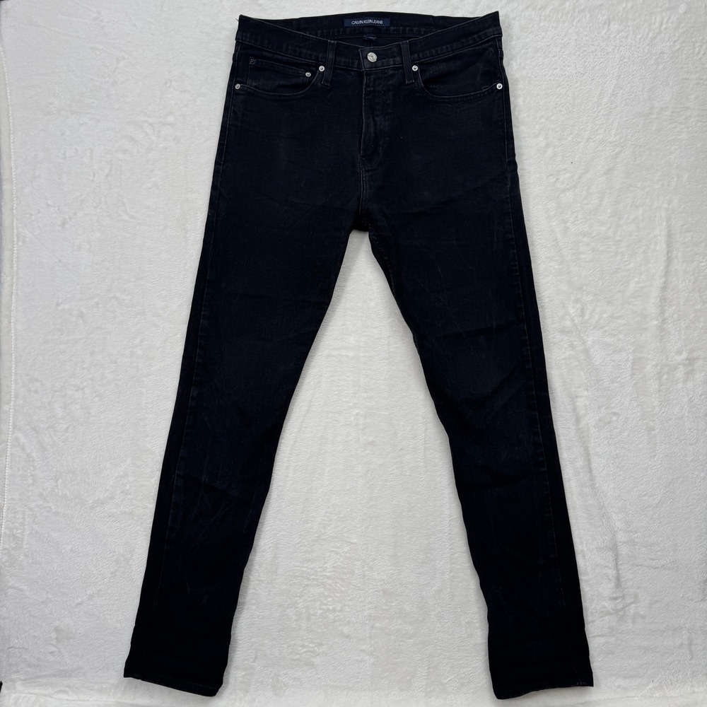 Calvin Klein Jeans Mens W34 Black CKJ 016 Skinny Fit Stretch Denim Pants